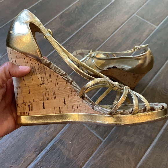 Authentic Coach - Gold cork wedges - Picture 9 of 9